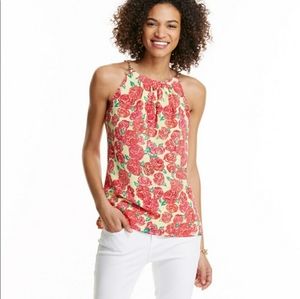 Vineyard Vines For The Roses Print Kentucky Derby Collection Blouse Sz 10